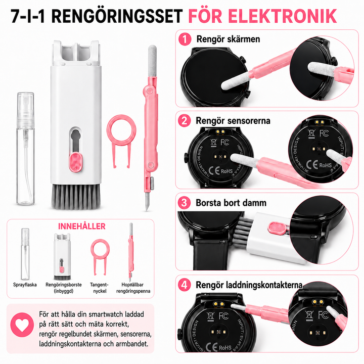 Rengöringsset för elektronik – 7-i-1